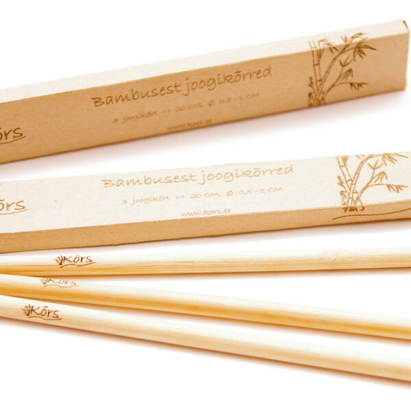 Bambusest heledad joogikõrred 3tk, karbis